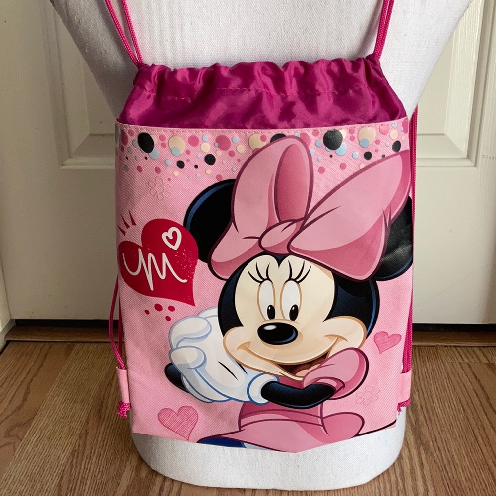 EUC Disney Minnie Mouse Drawstring Backpack